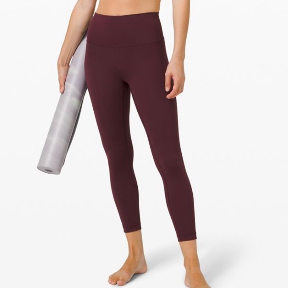 Lululemon Wunder Under High Rise Crop 23” maroon